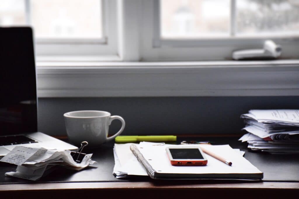 Paperwork on a desk